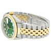 Image 4 : Rolex Mens Two Tone 14K Green String Diamond 36MM Datejust Watch