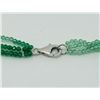 Image 3 : Sterling Silver Graduated Green Agate Triple-Strand Necklace (~length 40cm), Suggested Retail Value 