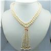 Image 1 : Rose Gold-Plated Sterling Silver Freshwater Pearl Necklace (~length 70cm), Suggested Retail Value $4