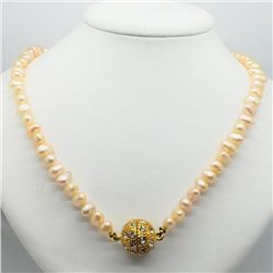 Freshwater Pearl Magnetic Clasp Necklace, Insurance Value $920 (Estimated Selling Price from $90 to 