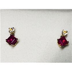 10KT Gold Moonstone & Ruby Earrings, Made in Canada. Approx Retail $250 (Estimated Selling Price Fro