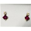 Image 1 : 10KT Gold Moonstone & Ruby Earrings, Made in Canada. Approx Retail $250 (Estimated Selling Price Fro