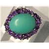 Image 2 : Serling Silver Turquoise and Amethyst Ring, size 6. Approx Retail $300 (Estimated Selling Price From