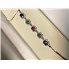 Image 3 : Sterling Silver Emerald Ruby & Sapphire Bracelet, Length Approx 20". Approx Retail $300 (Estimated S