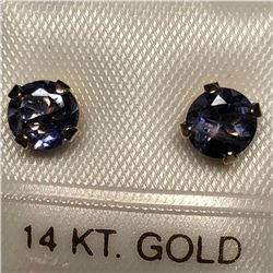 14KT Gold Iolite Earrings, Made in Canada. Approx Retail $250 (Estimated Selling Price From $36 up t