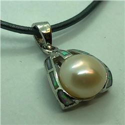 Sterling Silver Pearl & Opalite Pendant