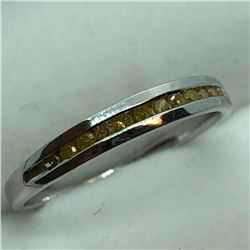 Sterling Silver Fancy Yellow Diamonds(0.2cts) Ring (~Size 7), Suggested Retail Value $200 (Estimated