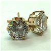 Image 1 : 10K Yellow Gold Cubic Zirconia(6.5mm sizects) Earrings, Made in Canada, Suggested Retail Value $220 
