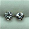 Image 2 : 10K Yellow Gold Cubic Zirconia(6.5mm sizects) Earrings, Made in Canada, Suggested Retail Value $220 