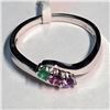 Image 2 : 10K Emerald, Garne, & Amethyst Ring. Retail $500