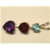 Image 1 : 10K Amethyst, Garnet, & Blue Topaz Pendant. Retail $240