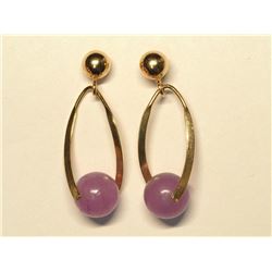 14k Lavender Jadeite Earrings. Retail $300