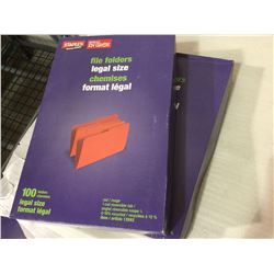 Lot of Staples File Folders Legal Size (2 x 100 Folders)