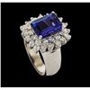 Image 4 : 4.24 ctw Tanzanite and Diamond Ring - 14KT White Gold