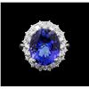 Image 2 : GIA Cert 10.03 ctw Tanzanite and Diamond Ring - 14KT White Gold