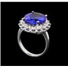 Image 4 : GIA Cert 10.03 ctw Tanzanite and Diamond Ring - 14KT White Gold