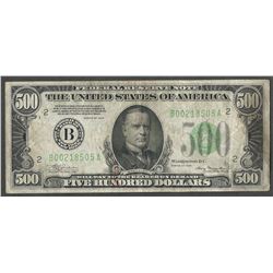 1934 $500 Federal Reserve Note New York