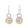 1.35 ctw Diamond Earrings - 14KT White And Yellow Gold