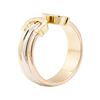 Image 3 : Cartier Tri-Color CC Logo Cuff Ring - 18KT Yellow, Rose and White Gold