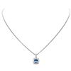 Image 2 : David Yurman 2.20 ctw Blue Topaz and Diamond Pendant with Chain - Silver