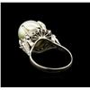 Image 3 : 0.31 ctw Pearl and Diamond Ring - Platinum