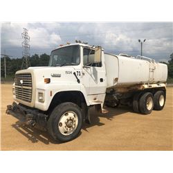 1995 FORD L8000 WATER TRUCK, VIN/SN:1FDYW82E6SVA19291 - T/A, FORD DIESEL, 6 SPEED TRANS, 48,600LB GV