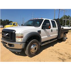 2008 FORD F550 FLATBED, VIN/SN:1FDAW57R18EC32251 - 4X4, CREW CAB, POWER STROKE DIESEL ENGINE, A/T, 9