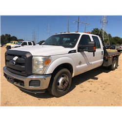 2013 FORD F350 FLATBED TRUCK, VIN/SN:1FD8W3GTXDEA17508 - S/A, CREW CAB, FORD POWERSTROKE DIESEL ENGI
