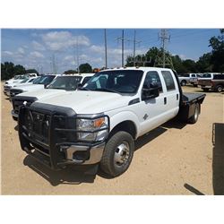 2014 FORD F350 FLATBED, VIN/SN:1FD8W3HT8EEB51157 - 4X4, CREW CAB, POWERSTROKE DIESEL ENGINE, A/T, 9'