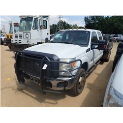 2012 FORD F350 FLATBED, VIN/SN:1FD8W3HTXCEB85937 - 4X4, CREW CAB, POWERSTROKE DIESEL ENGINE, A/T, 9'