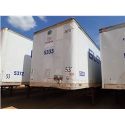 2000 GREAT DANE VAN TRAILER, VIN/SN:1GRAA0629YS057314 - T/A, 53' LENGTH, BARN DOOR, 295/75R22.5 TIRE