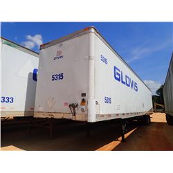 1996 UTILITY VAN TRAILER, VIN/SN:1UYVS2533TP060706 - T/A, 53' LENGTH, BARN DOOR, 295/75R22.5 TIRES