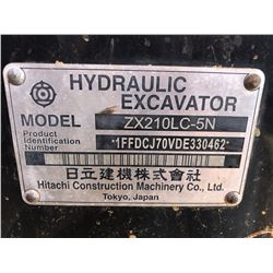 2014 HITACHI ZX210LC-5N HYDRAULIC EXCAVATOR, VIN/SN:330462 - 9' 6