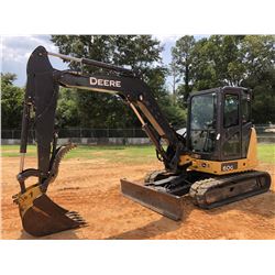 2014 JOHN DEERE 60G HYDRAULIC EXCAVATOR, VIN/SN:285878 - 6' STICK, 24" BUCKET, COUPLER, HYD THUMB, B