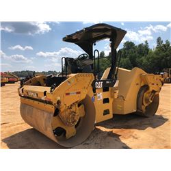 2010 CAT CB54 XW ROLLER, VIN/SN:JLM00174 - TANDEM, 79" DRUMS, VIBRATORY, CANOPY, METER READING 12,06