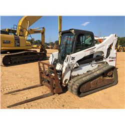2012 BOBCAT T870 SKID STEER LOADER, VIN/SN:A3PG11869 - CRAWLER, BUCKET, FORKS, HIGH FLOW, CAB, A/C, 