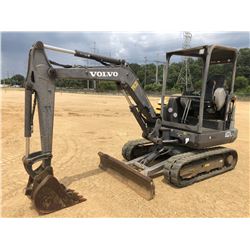 2009 VOLVO EC27 MINI EXCAVATOR, VIN/SN:02783 - 3' 6" STICK, 16" BUCKET, AUX HYD, BLADE, RUBBER TRACK