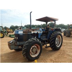 FORD FARM TRACTOR, VIN/SN:97U5782 - MFWD, 4 REMOTES, CANOPY, 16.9-34 TIRES (COUNTY OWNED)