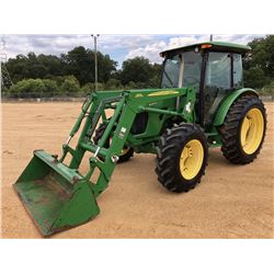 2009 JOHN DEERE 5095M FARM TRACTOR, VIN/SN:160217 - MFWD, 3 REMOTES, CAB, A/C, JOHN DEERE 563 FRONT 