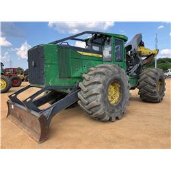 2015 JOHN DEERE 848L SKIDDER, VIN/SN:672218 - GRAPPLE, DUAL ARCH, WINCH, 35.5L-32 TIRES, METER READI