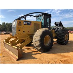 2015 CAT 525D SKIDDER, VIN/SN:GKP00258 - GRAPPLE, DUAL ARCH, WINCH, CAB, A/C, 35.5L-32 TIRES, METER 