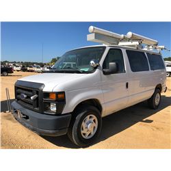 2008 FORD E350 CARGO VAN, VIN/SN:1FTSE34L78DB54872 - GAS ENGINE, A/T, ODOMETER READING 87,112 MILES 