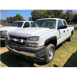 2007 CHEVROLET 2500HD PICKUP, VIN/SN:1GCHC23VX7F122828 - CREW CAB, V8 GAS ENGINE, A/T