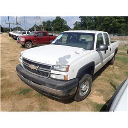 2007 CHEVROLET 2500HD PICK UP, VIN/SN:1GCHC23U97F195060 - CREW CAB, GAS ENGINE, A/T, ODOMETER READIN