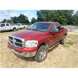 2007 DODGE RAM PICKUP, VIN/SN:1D7K528C67J525653 - 4X4, CREW CAB, CUMMINS TURBO DIESEL ENGINE, A/T, O