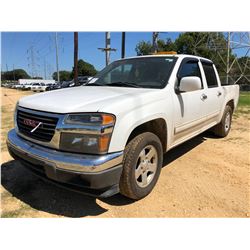 2012 GMC CANYON PICKUP, VIN/SN:1GTD5MFE2C8106128 - CREW CAB, 3.7 LITER GAS ENGINE, A/T, ODOMETER REA
