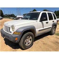 2007 JEEP LIBERTY VIN/SN:1J4GK48K67W680283 - V6 GAS ENGINE, A/T, ODOMETER READING 134,381 MILES (COU
