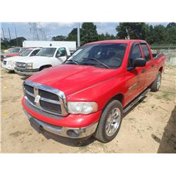 2005 DODGE RAM 1500 PICKUP TRUCK, VIN/SN:1D7HA18NX5S228854 - CREW CAB, V8 GAS ENGINE, A/T, ODOMETER 