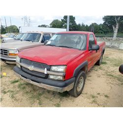 2003 CHEVROLET 2500 PICKUP TRUCK, VIN/SN:1GCGC24U53Z278441 - GAS ENGINE, A/T