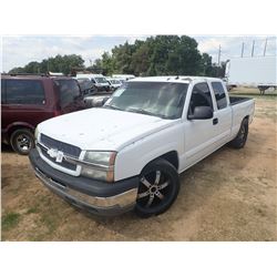 2003 CHEVROLET 1500 PICKUP TRUCK, VIN/SN:2GCEC19T831120217 - EXT CAB, V8 GAS ENGINE, A/T, ODOMETER R
